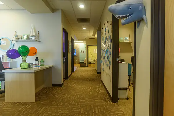 Looking down the hallway at Jacobsen Pediatric Dentistry 