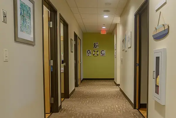 The hallway at Jacobsen Pediatric Dentistry 