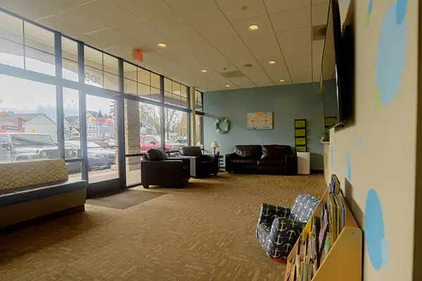 The comfortable waiting area at Jacobsen Pediatric Dentistry 